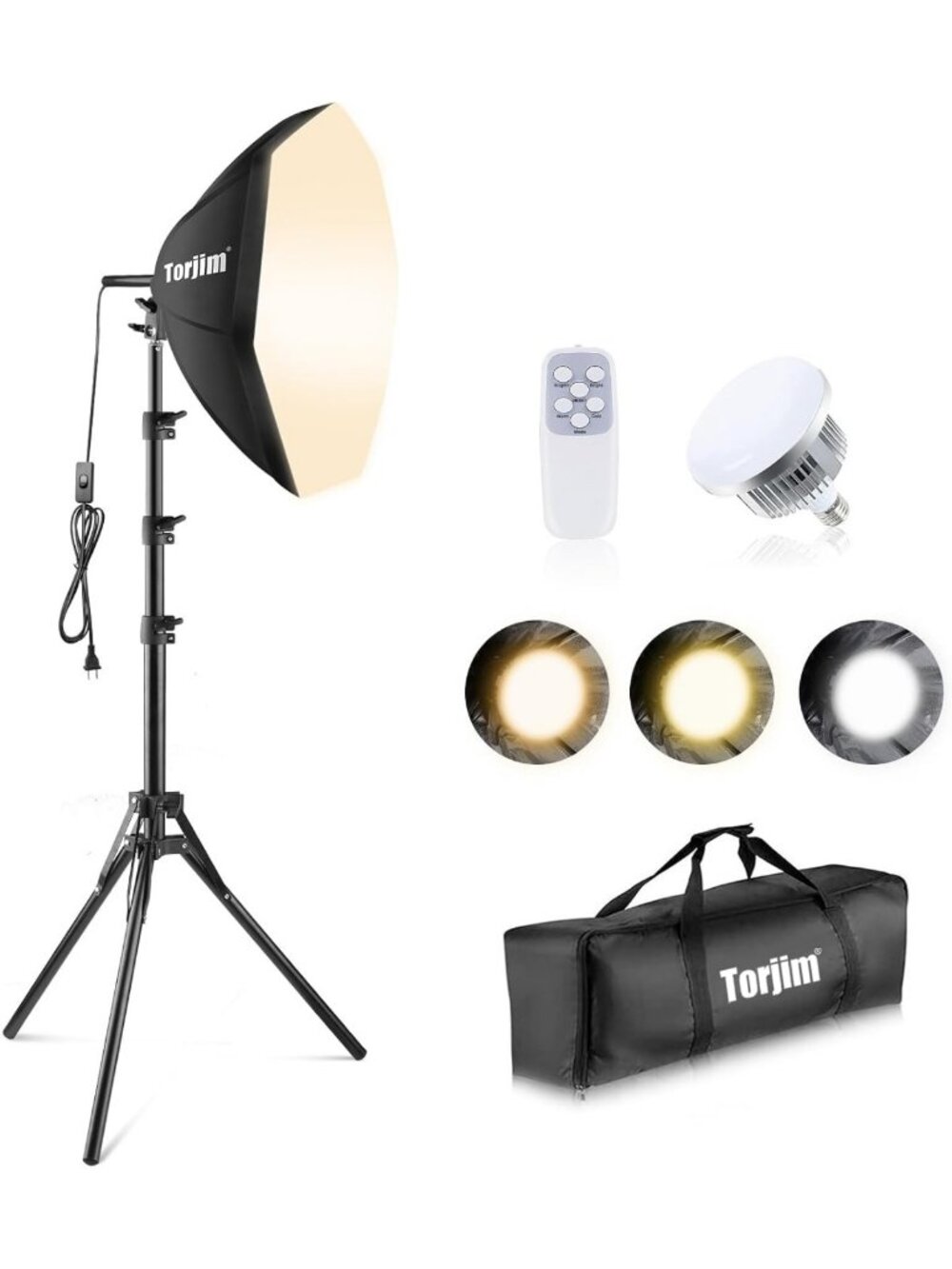 Softbox Photography Lighting Kit - 20x20, 85W LED Studio Lights for Perfect
